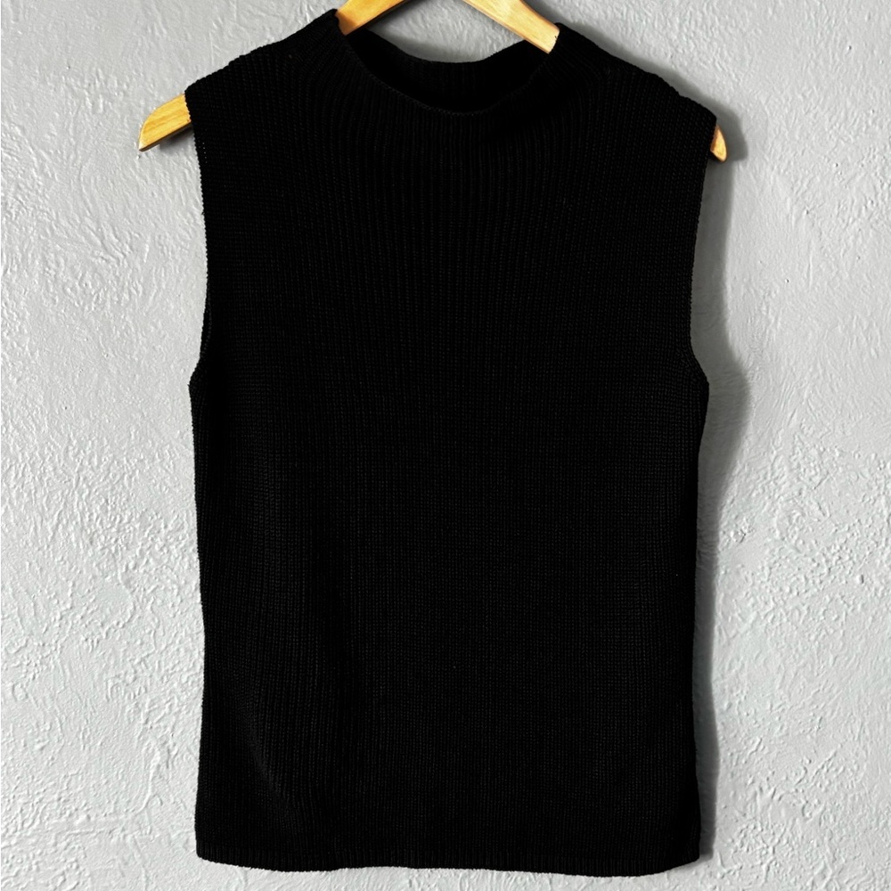 Uniform Jean Paul Richard Silk Cotton Sleeveless Sweater Black L
